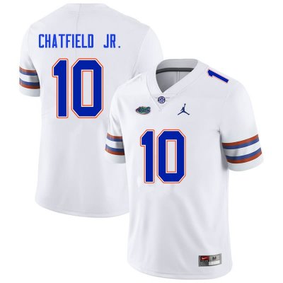 Men's Florida Gators #10 Andrew Chatfield Jr. NCAA Nike White Authentic Stitched College Football Jersey MZC8162UE